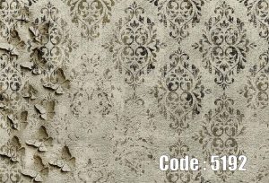 پوستر دیواری طرح داماسک و پروانه سه بعدی