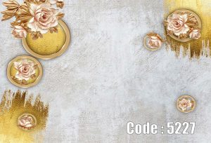 پوستر دیواری گل رز و حلقه طلایی