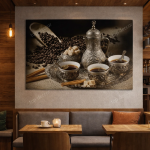 پوستر دیواری سه بعدی قهوه ترک