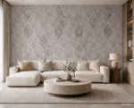 پوستر دیواری طرح هندسی کلاسیک بژ مدل Elegant Pattern - تصویر 2