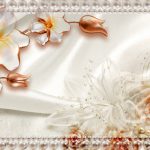 پوستر دیواری گل و مروارید
