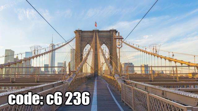 c6__236_ پوستر دیواری سهبعدی پل بروکلین نیویورک در طلوع خورشید