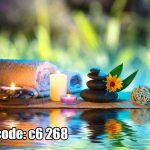 پوستر دیواری آرامش‌بخش اسپا | سنگ و شمع طبیعت