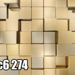 پوستر دیواری سه‌بعدی مکعب‌های طلایی مدرن (طرح ژئومتریک لوکس)