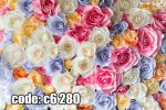 پوستر دیواری گل رز سه‌بعدی رنگی | طرح گل‌های برجسته و لطیف