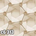 پوستر دیواری سه‌بعدی هندسی گل‌دار لوکس | طرح مدرن کرم و طلایی