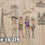 پوستر دیواری فانتزی پاریس | دخترانه مدرن با حال‌وهوای فرانسوی