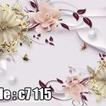 پوستر دیواری سه‌بعدی گل‌های مرواریدی طلایی با طراحی لوکس و پروانه‌های ظریف