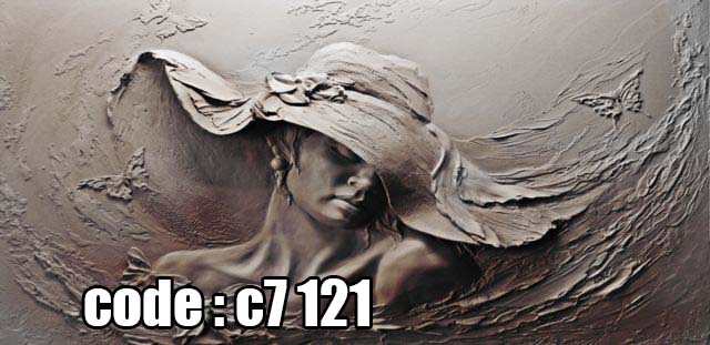 c7__121_ پوستر دیواری سهبعدی فرشته سنگی مدرن با بافت هنری