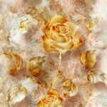 پوستر دیواری سه‌بعدی رز طلایی و پروانه | جلوه لوکس و کلاسیک