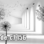 پوستر دیواری سه‌بعدی راهروی بی‌نهایت با قاصدک و پرندگان