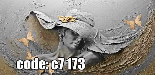 c7__173_ پوستر دیواری سهبعدی آبستره هنری طوسی و طلایی با پروانههای لوکس