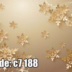 پوستر دیواری سه‌بعدی برف‌های طلایی لوکس با زمینه گرم