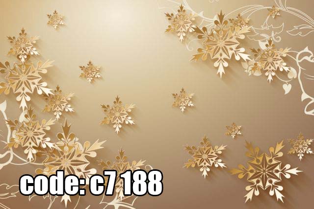 c7__188_ پوستر دیواری سهبعدی برفهای طلایی لوکس با زمینه گرم