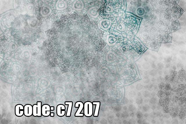 c7__207_ پوستر دیواری سه بعدی ماندالا فیروزهای مینیمال با بافت پتینهای