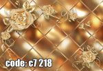 پوستر دیواری سه‌بعدی گل طلایی برجسته با زمینه لمسه فلزی