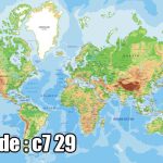 پوستر دیواری نقشه جهان رنگی فیزیکی | طرح آموزشی و دکوراتیو