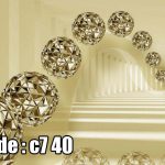 پوستر دیواری سه‌بعدی گل سفید متالیک | طرح لوکس مینیمال و مدرن