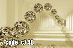 پوستر دیواری سه‌بعدی گل سفید متالیک | طرح لوکس مینیمال و مدرن