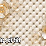 پوستر دیواری سه‌بعدی گل‌های طلایی برجسته با بافت لمسه‌ای لوکس