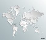 پوستر دیواری سه بعدی نقشه جهان مینیمال طوسی
