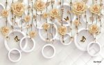پوستر دیواری گل رز سه‌بعدی | طرح حلقه‌ای لوکس و رمانتیک