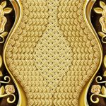 پوستر دیواری گل طلایی سه بعدی با طراحی کلاسیک و بافت برجسته