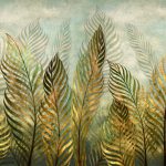 پوستر دیواری برگ طلایی مدرن با طراحی الهام گرفته از طبیعت