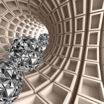 پوستر دیواری سه‌بعدی تونل هندسی مدرن