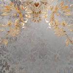 پوستر دیواری طرح گل طلایی