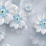 پوستر دیواری گل کریستالی سه‌بعدی
