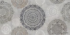 پوستر دیواری ماندالا پتینه خاکستری