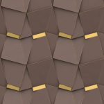 پوستر دیواری طرح هندسی سه‌بعدی طلایی