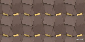 پوستر دیواری طرح هندسی سه‌بعدی طلایی