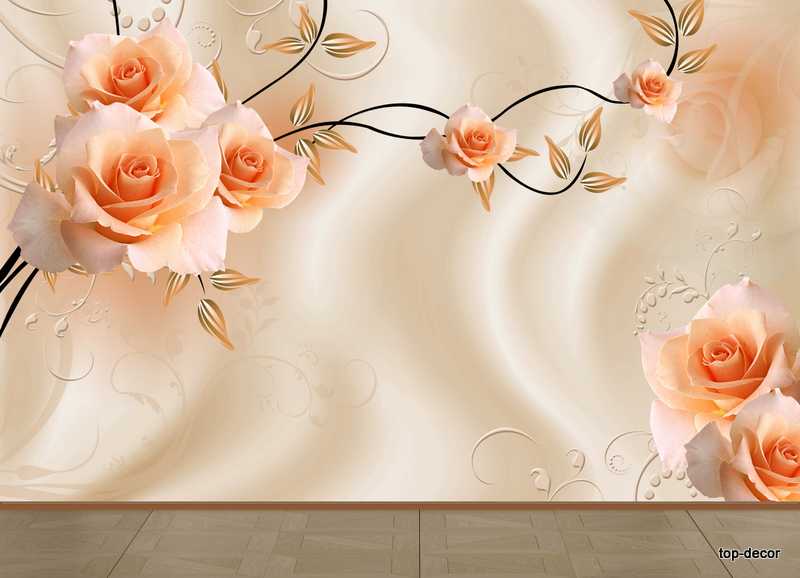 پوستر دیواری گل رز سه بعدی