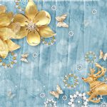 پوستر دیواری طلایی آبی