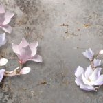 پوستر دیواری گل مگنولیا بنفش