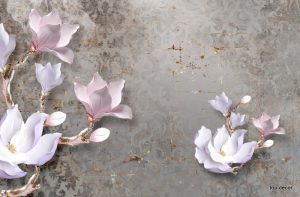 پوستر دیواری گل مگنولیا بنفش