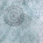 پوستر دیواری ماندالا طوسی فیروزه‌ای