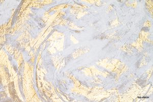 پوستر دیواری سه‌بعدی طرح گچ و ورق طلایی