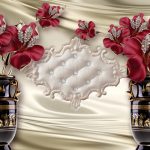 پوستر دیواری سه بعدی گل یاقوتی