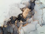 پوستر دیواری سه بعدی سنگ آبستره طلایی