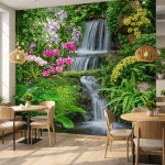 پوستر دیواری سه بعدی آبشار جنگلی