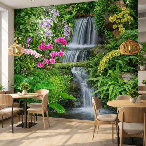 پوستر دیواری سه بعدی آبشار جنگلی