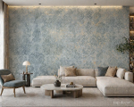 پوستر دیواری طرح پتینه آبی کلاسیک مدل Blue Antique - تصویر 2