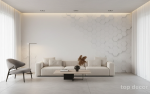 پوستر دیواری سه‌بعدی شش‌ضلعی سفید مینیمال (3D White Hexagon Panel) - تصویر 2