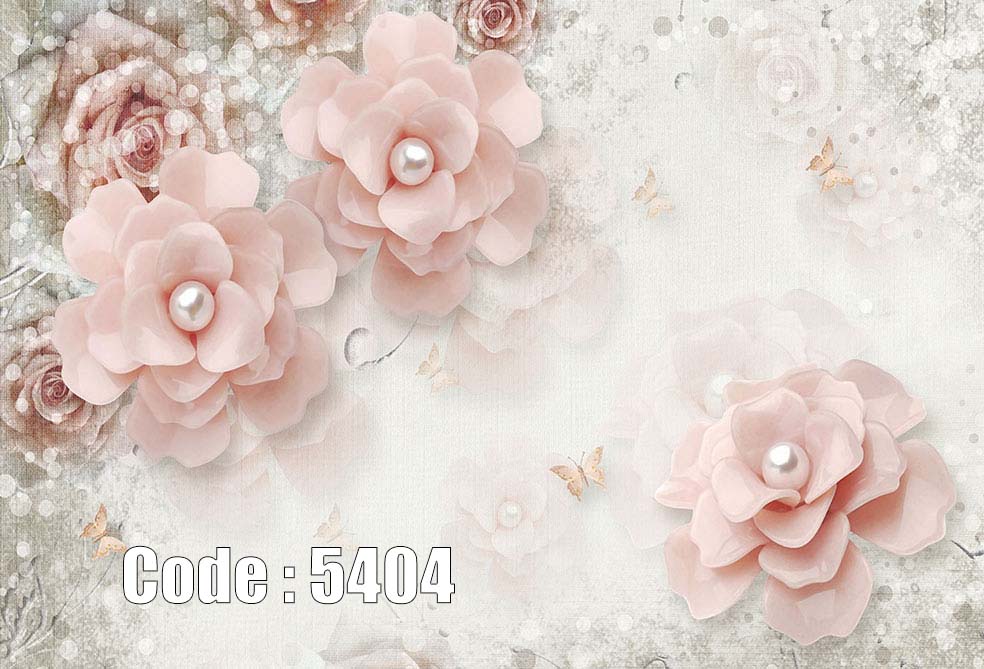 5404 پوستر دیواری گل رز مرواریدی