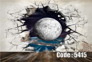 پوستر دیواری سه‌بعدی ماه