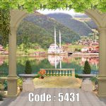 پوستر دیواری منظره دریاچه و کوهستان
