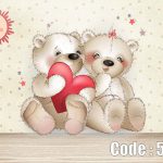 پوستر دیواری طرح خرس و قلب